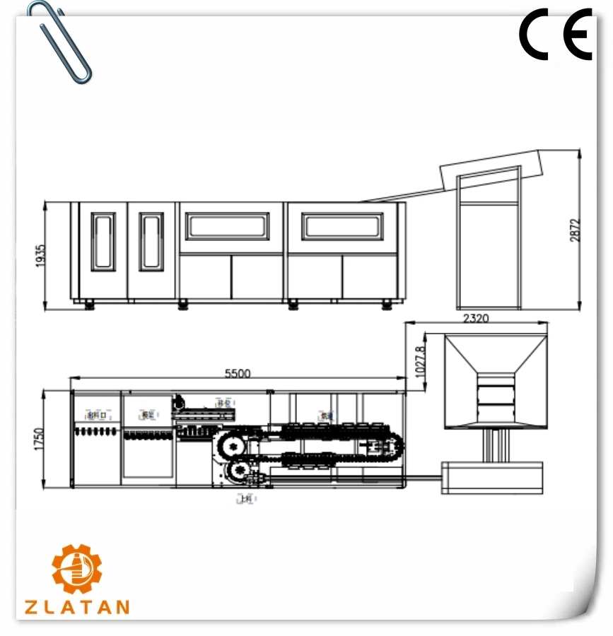 Workshop design for 8 cavities adjustable pitches automatic bottle blowing machines