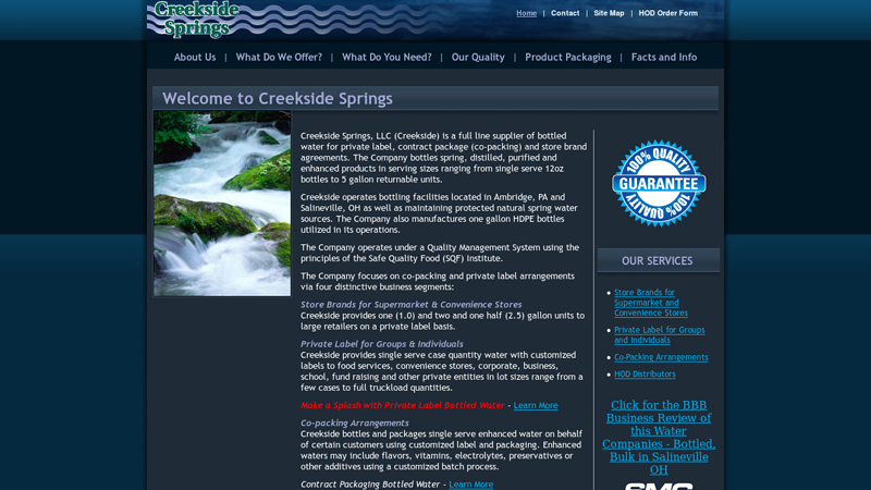 Creekside Springs: Private Label and Co factory