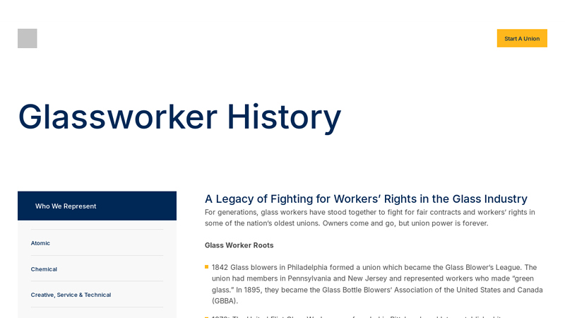 Glassworker History factory
