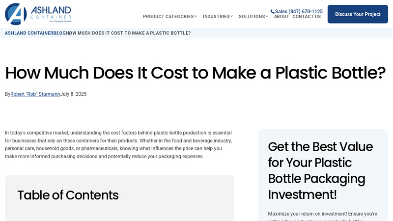 How Much Does It Cost to Make a Plastic Bottle? factory