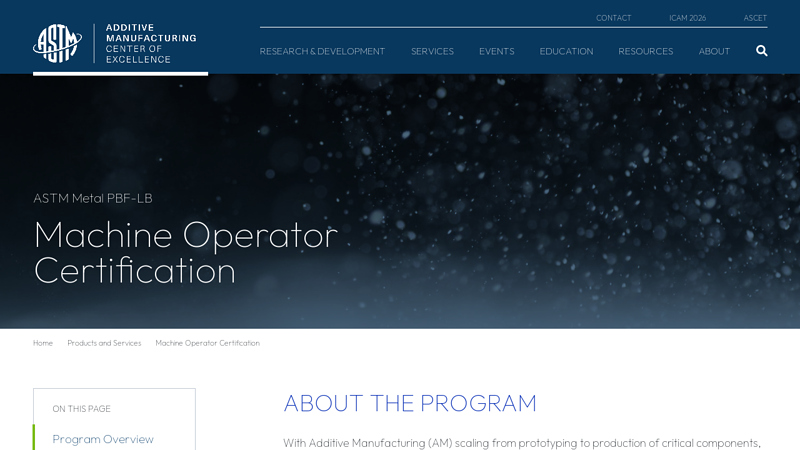 Machine Operator Certification factory