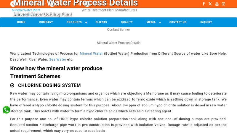 Mineral Water Process Details factory