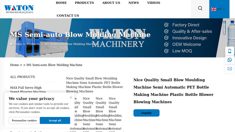 Nice Quality Small Blow Moulding Machine Semi Automatic PET ... factory