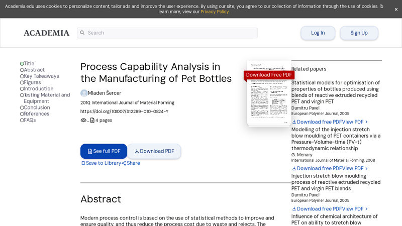(PDF) Process Capability Analysis in the Manufacturing of Pet Bottles factory