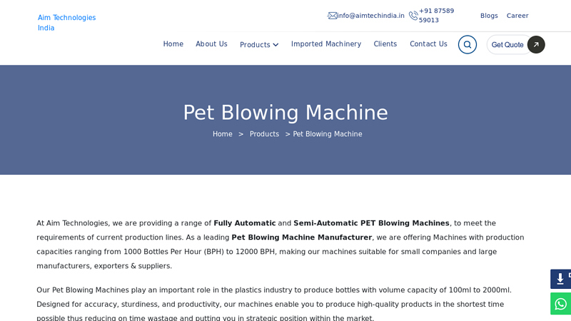 Pet Bottle Blowing Machine Manufacturer factory
