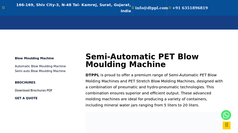 Semi-Automatic PET Blow Moulding Machine factory