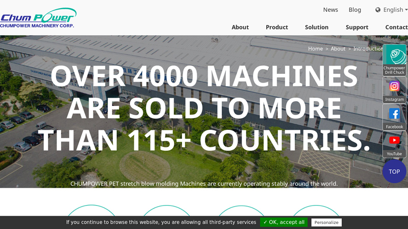 Taiwan PET bottle blowing machine manufacturer factory
