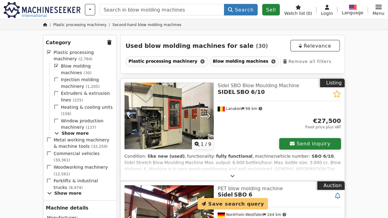Used blow molding machines for sale (30) factory