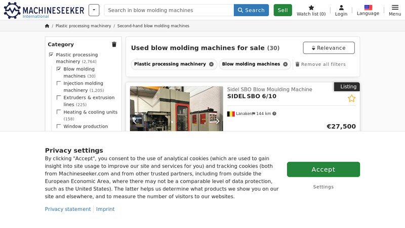Used blow molding machines for sale (30) factory