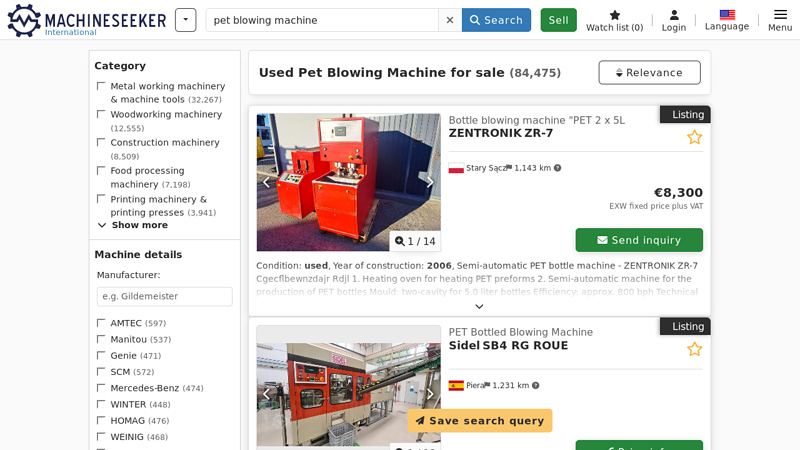 Used Pet Blowing Machine for sale on Machineseeker.com factory