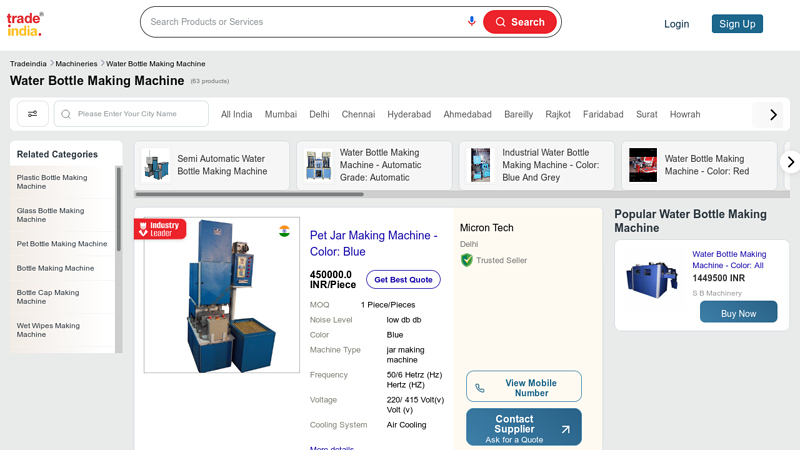Water Bottle Making Machine Manufacturers & Suppliers factory