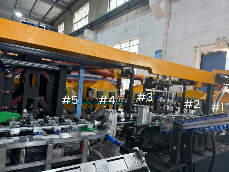 a traditional rotary blow molding machine with 6 cavities